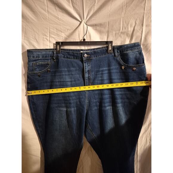 Agnes Orinda Blue Denim Jeans Stretch Comfort Size 4X (46”W x 27”L) - Picture 6 of 11